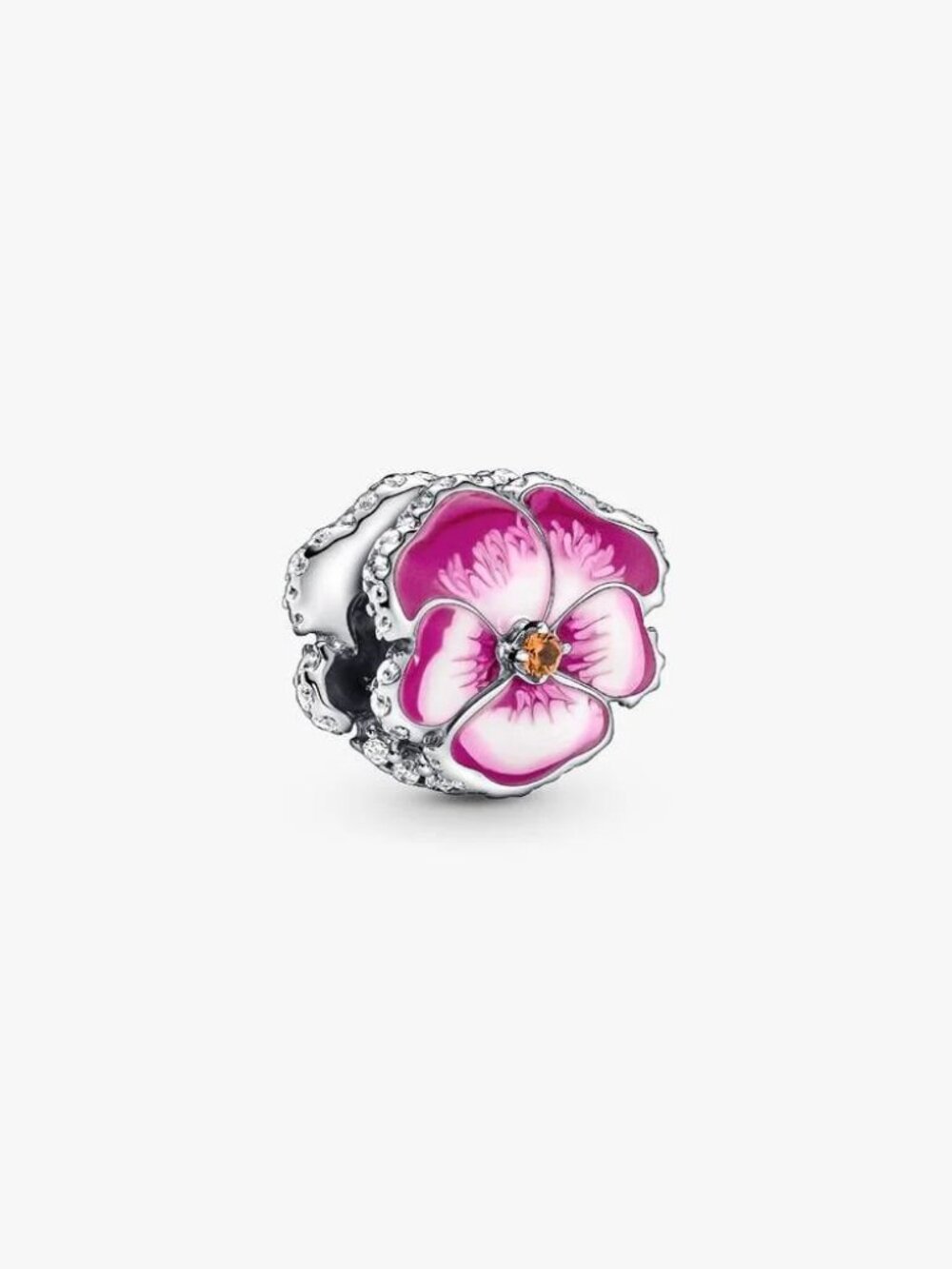 Pandora Pink Pansy Flower Charm